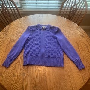 St. John Purple V-Neck Sweater